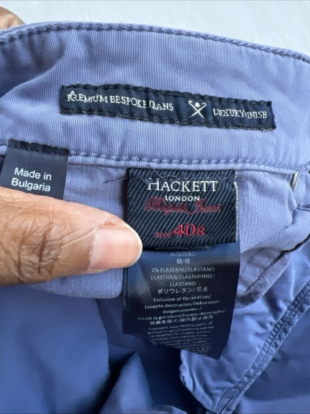 Hackett Core 5 Pocket Trinity Pants Mens 40x30 Slim Fit Stretch Cotton - Picture 5 of 16